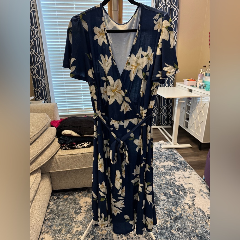 Amazon Navy Floral Maxi Dress